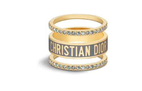 DIOR Metal, Crystal Rings Women's Gold