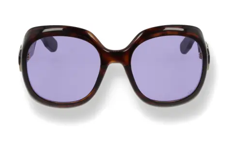 DIOR Acetate Irregular Shape Sunglasses Women's Brown