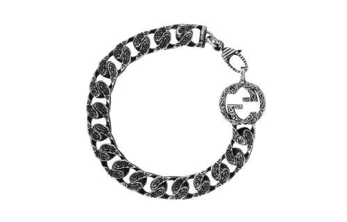 GUCCI Interlocking 925 Sterling Silver Bracelets Unisex Silver