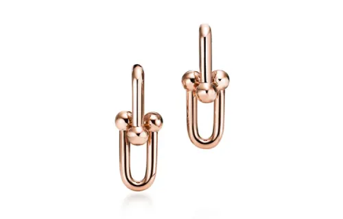 TIFFANY & CO. 18K Earrings Women's Rose Gold