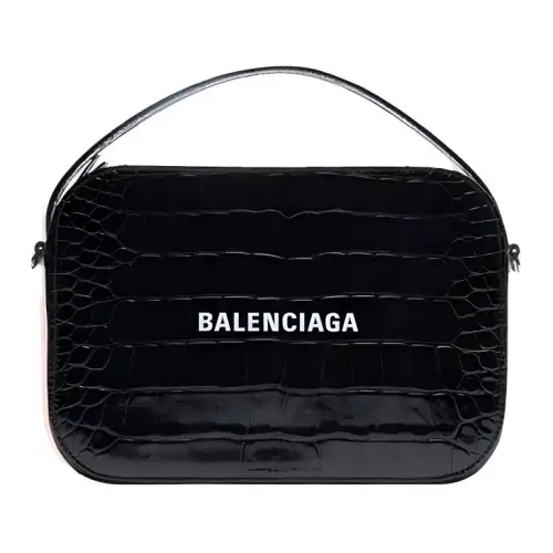 Balenciaga Genuine Leather Handbag, Shoulder Bag, Crossbody Bag Small Men's Black