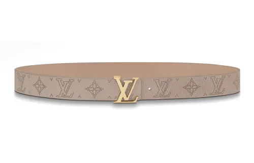 LOUIS VUITTON ICONIC Cow Leather Belts Women's Gray Width 3cm