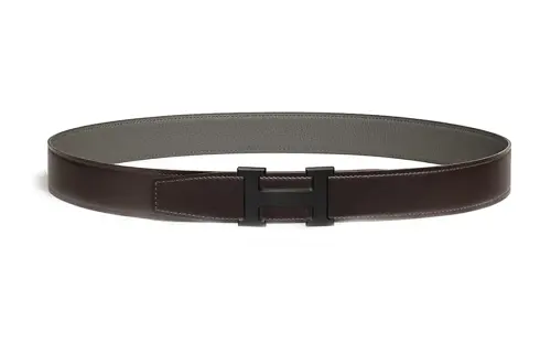 HERMES Togo Calfskin Leather Belts Men's 3.2cm