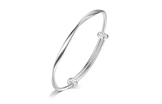 WINY 999 Fine Silver Material Sterling Silver Bangles Women's Silver