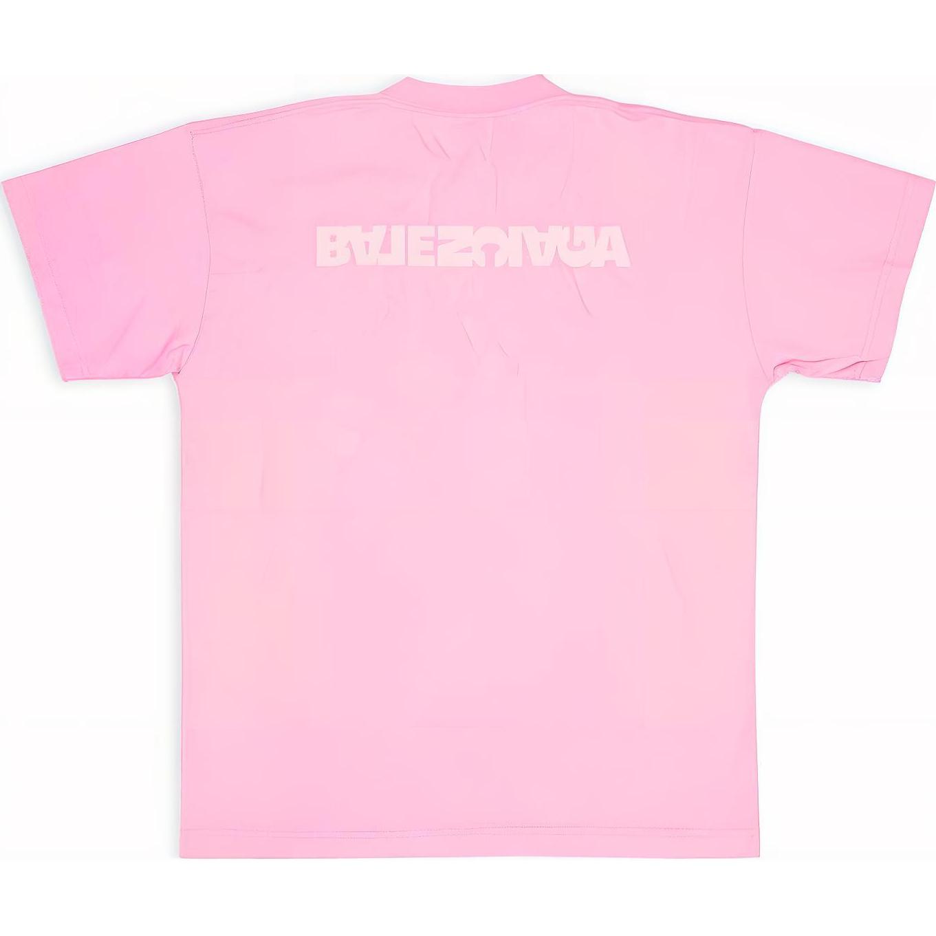 Женская футболка Balenciaga Logo SS22 T (розовая) — фото 2