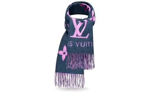 LOUIS VUITTON REYKJAVIK Knit Scarves Women's Pink Purple