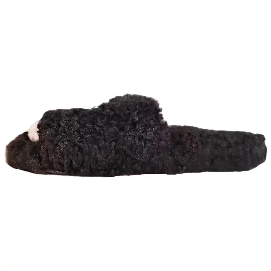 Balenciaga Furry Slides Black Women's