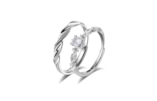 COPI Alloy Zircon Rings Unisex Silver
