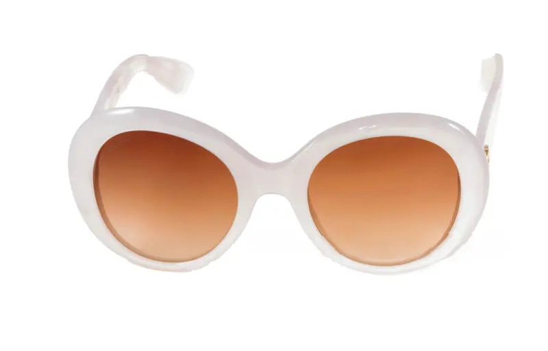 GUCCI Injection Molding Oval Sunglasses Unisex White