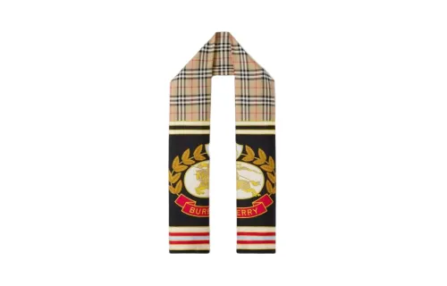 【Previous Season】check Ekd print silk scarf
