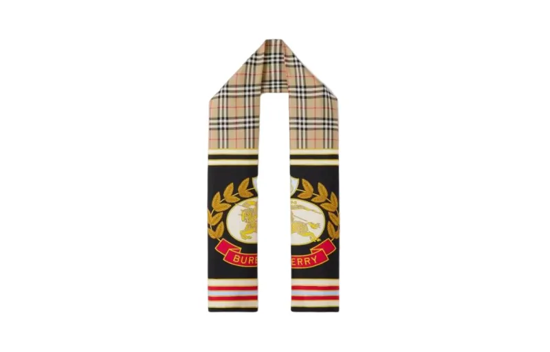 【Previous Season】check Ekd print silk scarf
