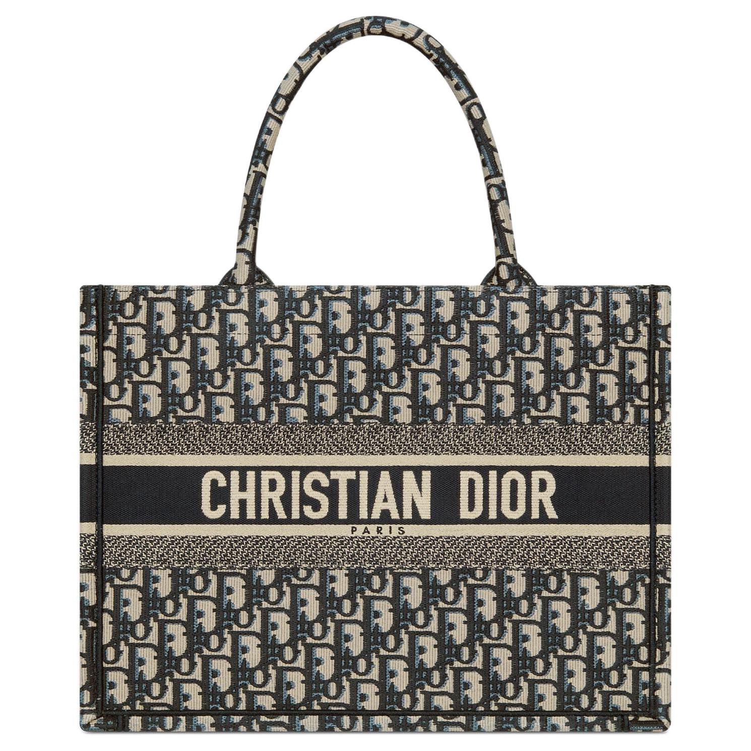 Женская сумка Dior BookTote (сине-бежевая)