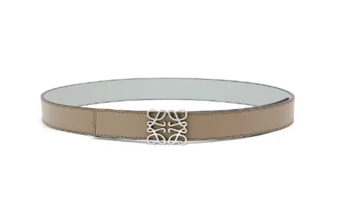 LOEWE Cow Leather, Palladium Leather Belts Women's Gray Width 2.8CM