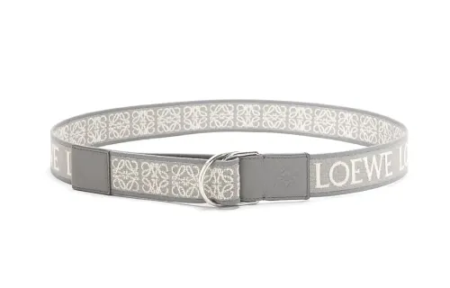 LOEWE Fabric, Cow Leather, Metal Belts Men's Gray Width 4cm