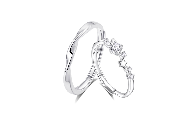 Small silver bracelet, design ring with zircon for men and women, custom-made, light luxury style, high-quality style, for beloved