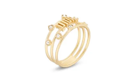 DIOR Artificial Crystal, Metal Rings Women's