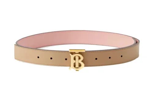 Burberry Leather Calfskin Leather Belts Women's Skin Yellow/Pink Width 2cm