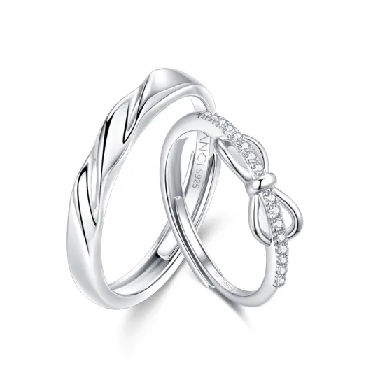 FANCI S925 Silver With Full Diamond Inlaid Gemstone Rings Unisex
