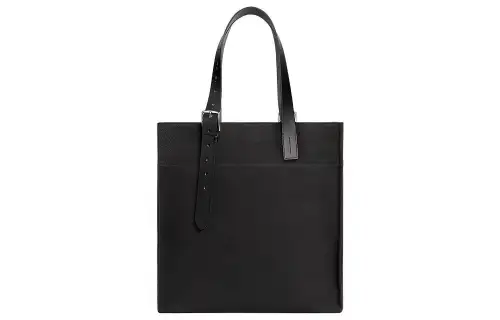 HERMES Goeland Canvas With Hunter Cow Leather Canvas Bag, Tote Bag, Shopping Bag, Handbag, Shoulder Bag Women's Black