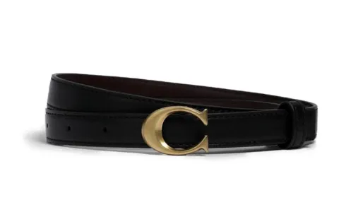 COACH Cow Leather/Cow Leather Belts Women's Black Width 1.8cm