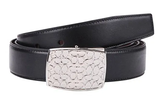 COACH Leather Belts Men's Black Width 3cm
