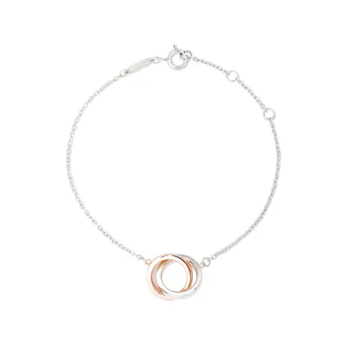 Tiffany 1837 series fashionable interlocking silver bracelet, same style for men and women, silver