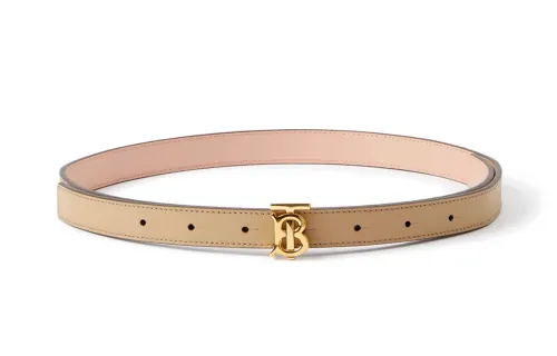 Burberry Cow Leather, Leather Belts Women's Khaki/Light Pink Width 3cm