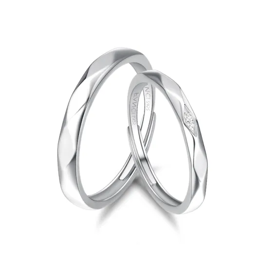 FANCI S925 Silver With Gemstones Ring Pair Unisex