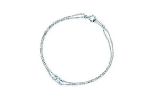 TIFFANY & CO. Tiffany Solitaire Platinum Set Diamond Bracelet Women's Silver