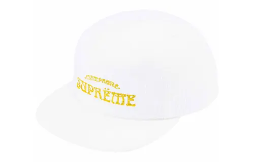 Supreme 100% Cotton Corduroy Baseball Caps Unisex White