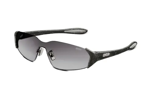 DIOR Nylon Irregular Shape Sunglasses Men's Black