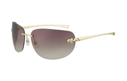 CARTIER Irregular Shape Sunglasses Women's Gold