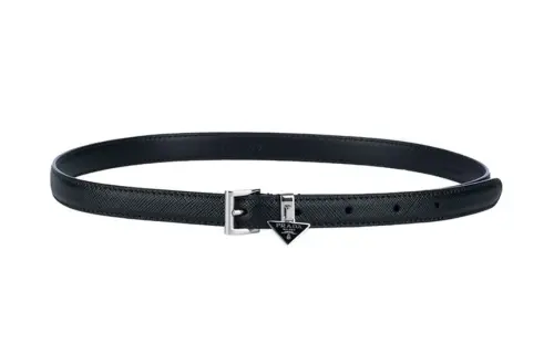 PRADA Leather Belts Women's Black Width 1.5cm
