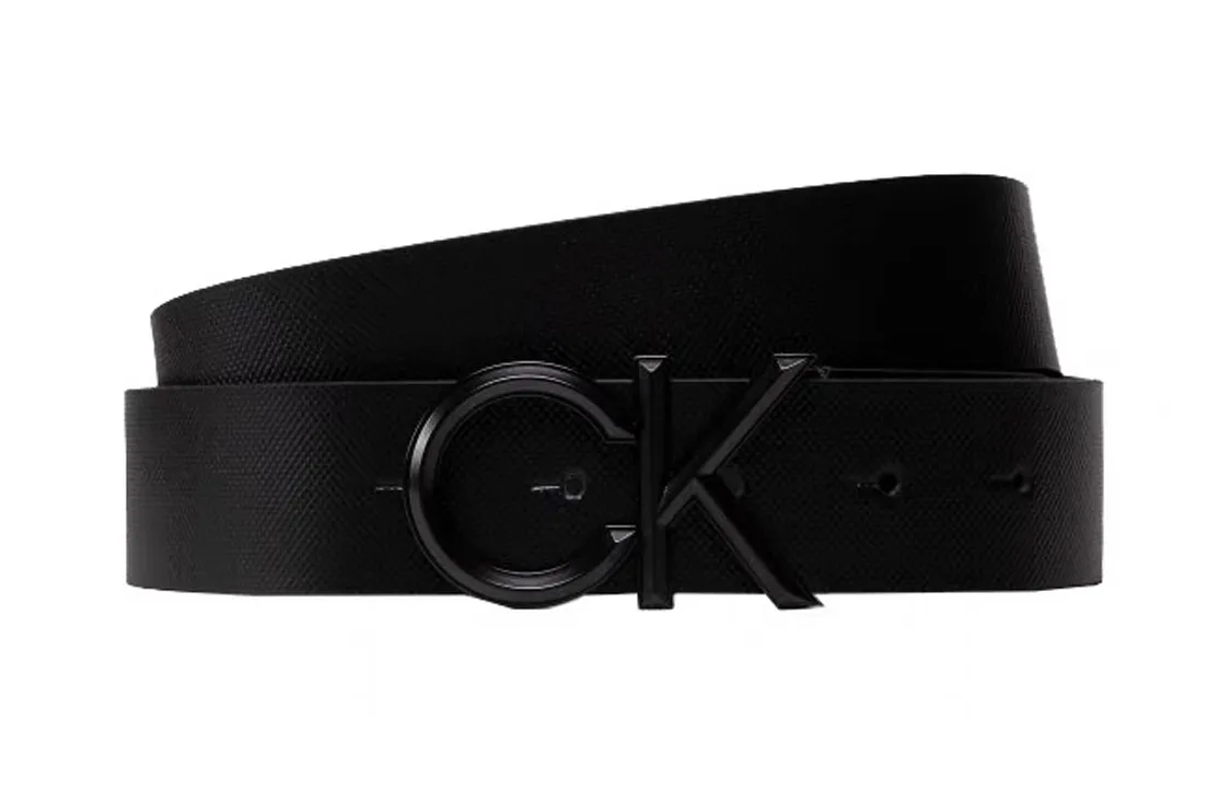 CALVIN KLEIN Cow Leather Belts Men's Black Width 3.5cm