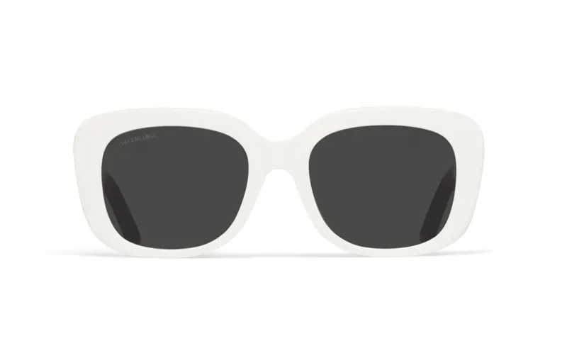 Balenciaga Plastic Irregular Shape Sunglasses Women's White