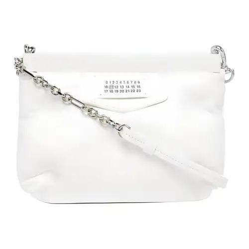 Maison Margiela Glam Slam Leather Cloud Bag, Shoulder Bag, Crossbody Bag Mini Women's White