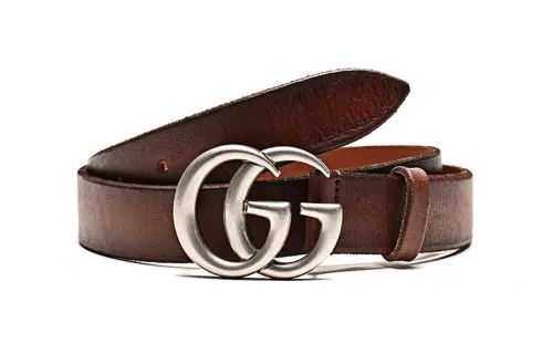 GUCCI GG Marmont Leather Belts Men's Brown Width 3cm
