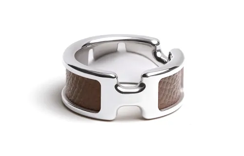 HERMES Olympe Metal Rings Unisex Gray