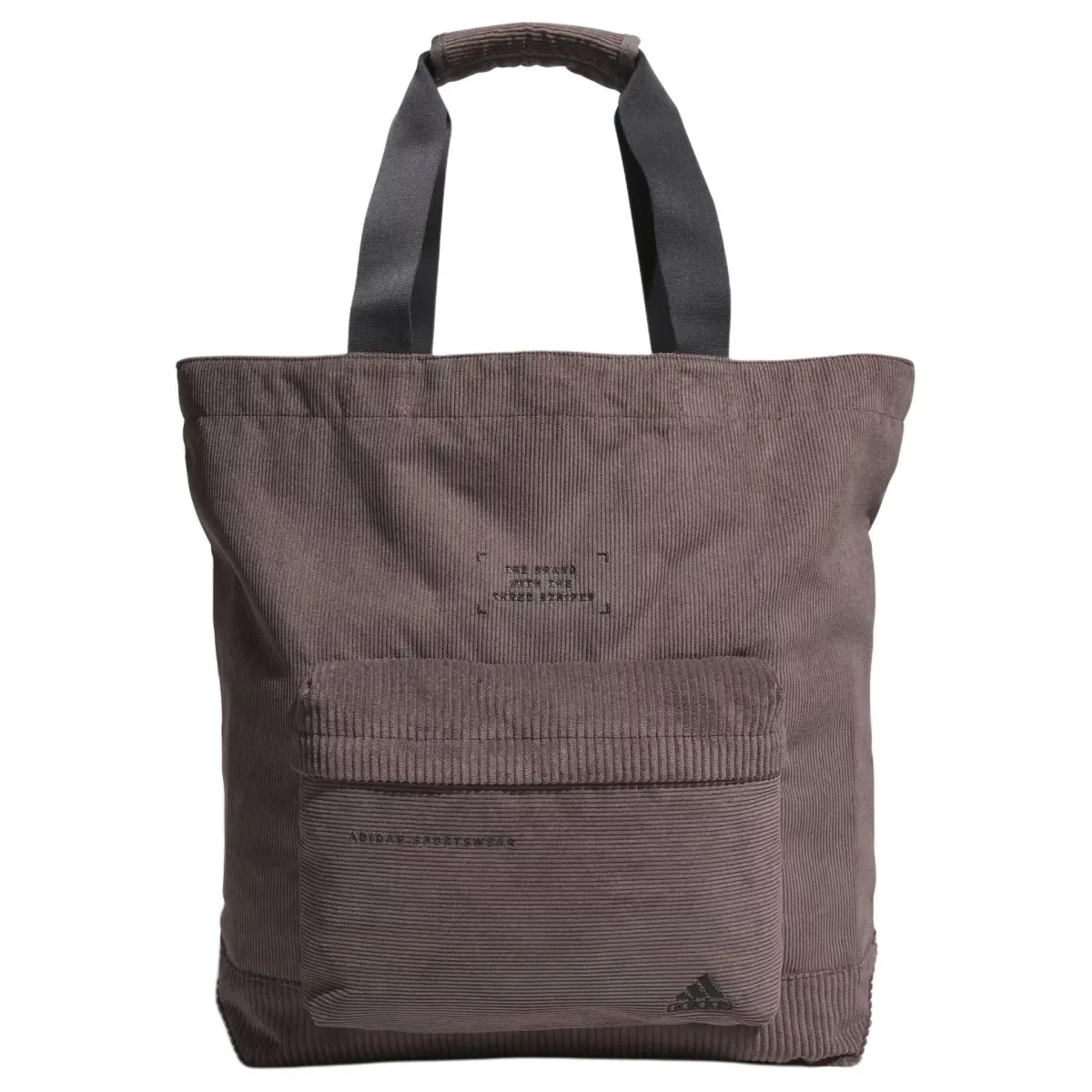 Adidas MUST HAVES Corduroy Tote Bag, Shopping Bag, Shoulder Bag, Handbag Regular Unisex Charcoal Gray