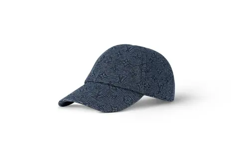 LOUIS VUITTON Patterned Print Cotton, Elastane Baseball Caps Unisex Blue