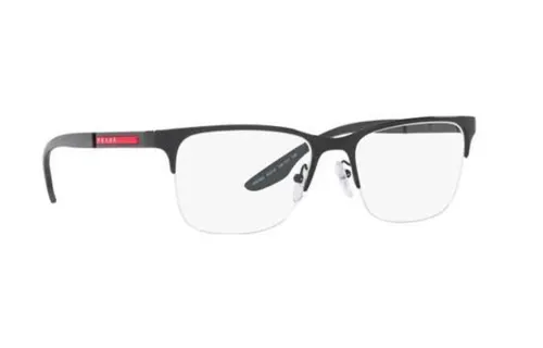PRADA Plate Frame Browline Eyeglass Frames Men's Black