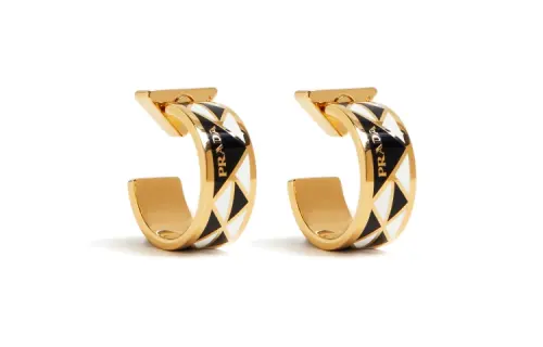 PRADA Metal Earrings Women's Gold
