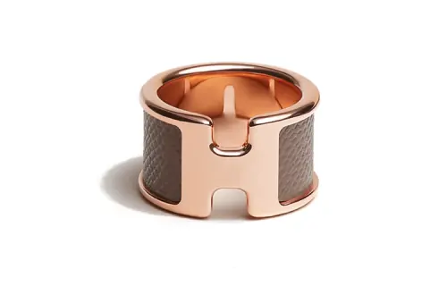 HERMES Olympe Metal Rings Women's Rose Gold