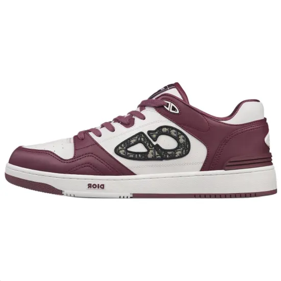 DIOR Skateboard Shoes Unisex Low-Top Burgundy