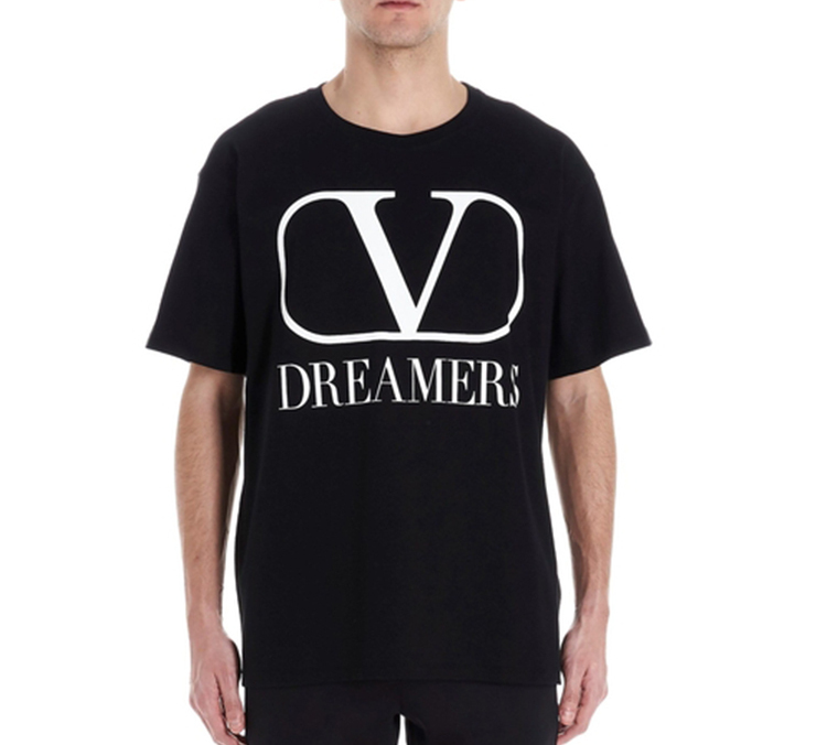 Мужская футболка Valentino Logo Dreamers (черная) — фото 7