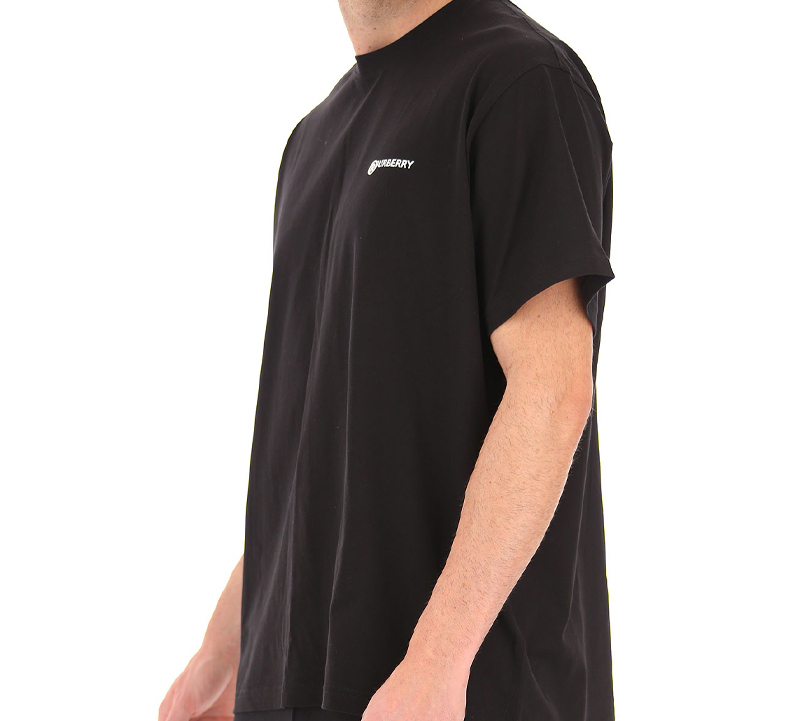 Мужская футболка Burberry Location Print Cotton Oversized T (черная) — фото 6