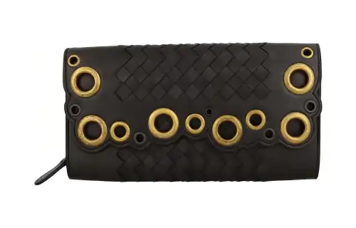 Bottega Veneta Lambskin Wallet Women's Dark Brown