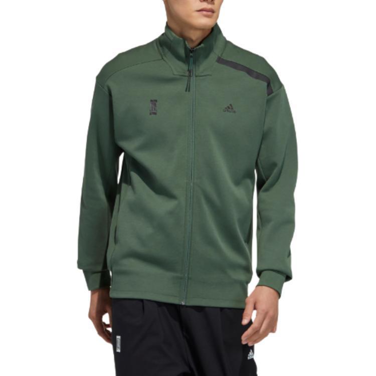 Мужская куртка adidas Wj Tt Swt (зеленый) — фото 4
