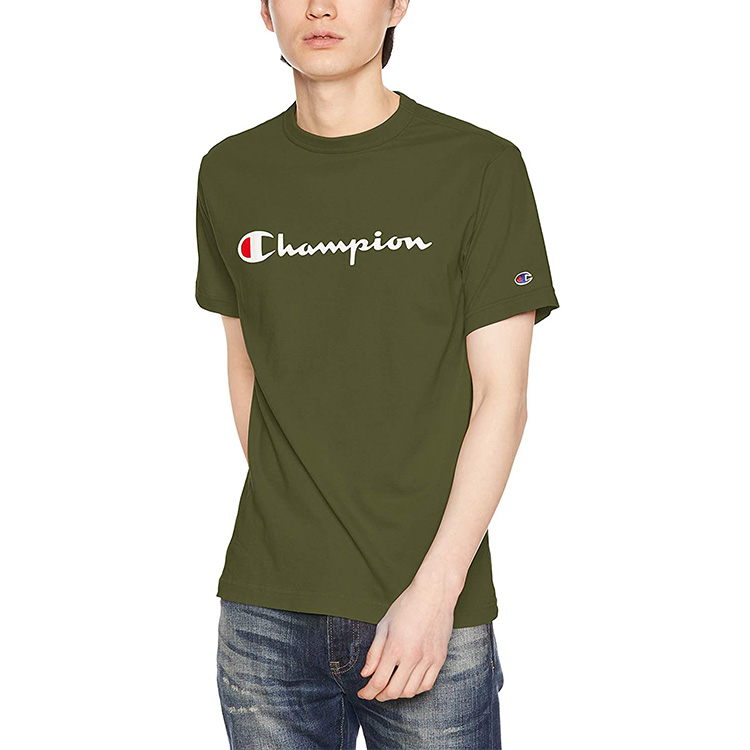 Футболка Champion Script Logo Tee (хаки) — фото 2