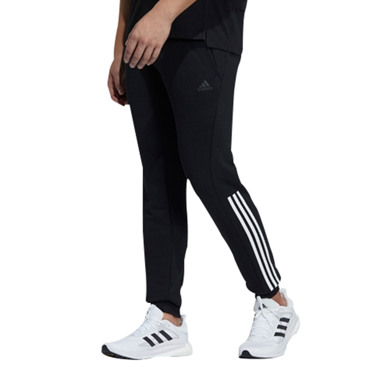 Мужские штаны adidas трикотажные ретро (черные) — фото 2